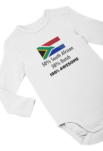 50% South African 50% Dutch 100% Awesome - Baby vest