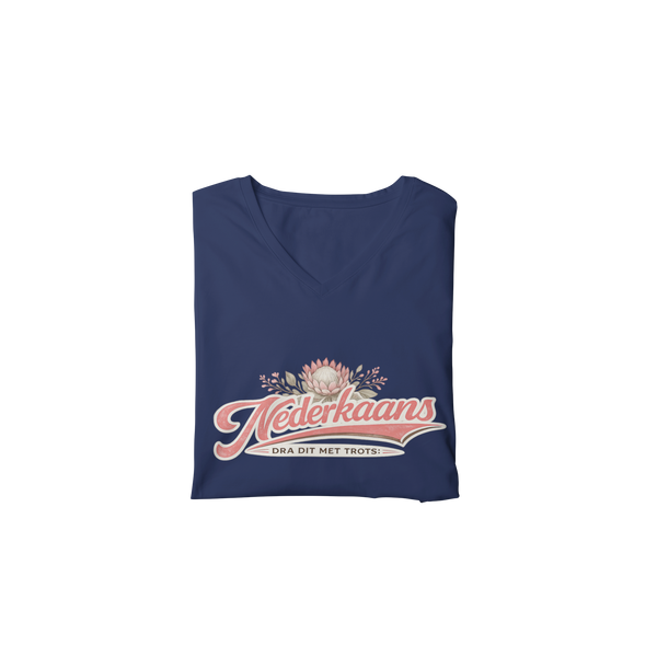Nederkaans - Dra Dit Met Trots Retro Protea  - V-Neck - Ladies Shirt