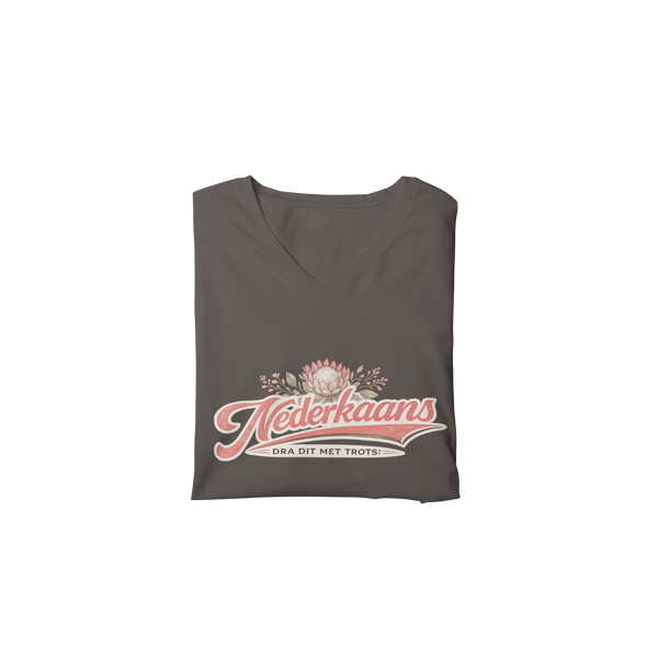 Nederkaans - Dra Dit Met Trots Retro Protea  - V-Neck - Ladies Shirt