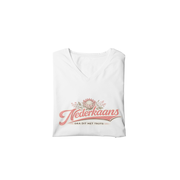 Nederkaans - Dra Dit Met Trots Retro Protea  - V-Neck - Ladies Shirt