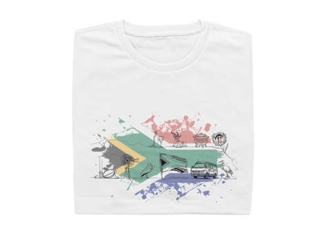 South Africa With Flag - Ladies Shirt