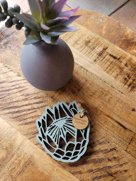 Protea Coasters - Duck Egg Blue Colour  (Set of 4)