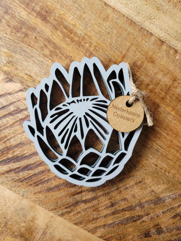 Protea Coasters - Stone Colour  (Set of 4)
