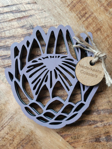 Protea Coasters - Taupe Colour  (Set of 4)