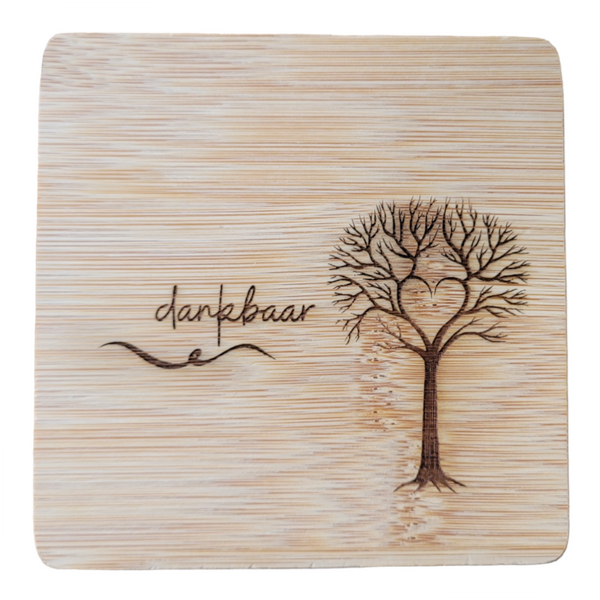 Bamboo Coasters (Set of 4) Dankbaar - Geloof - Rus - Droom