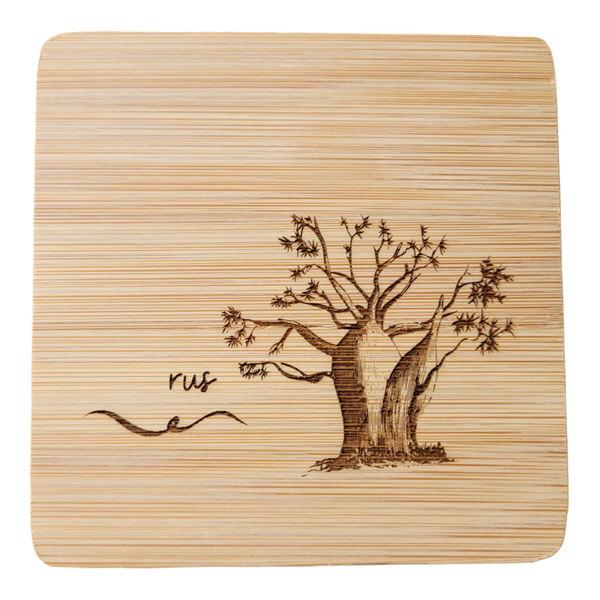 Bamboo Coasters (Set of 4) Dankbaar - Geloof - Rus - Droom