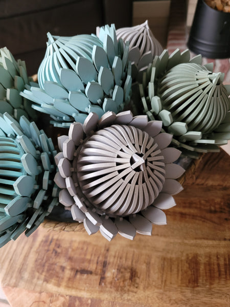 Wooden Protea - Stone Grey
