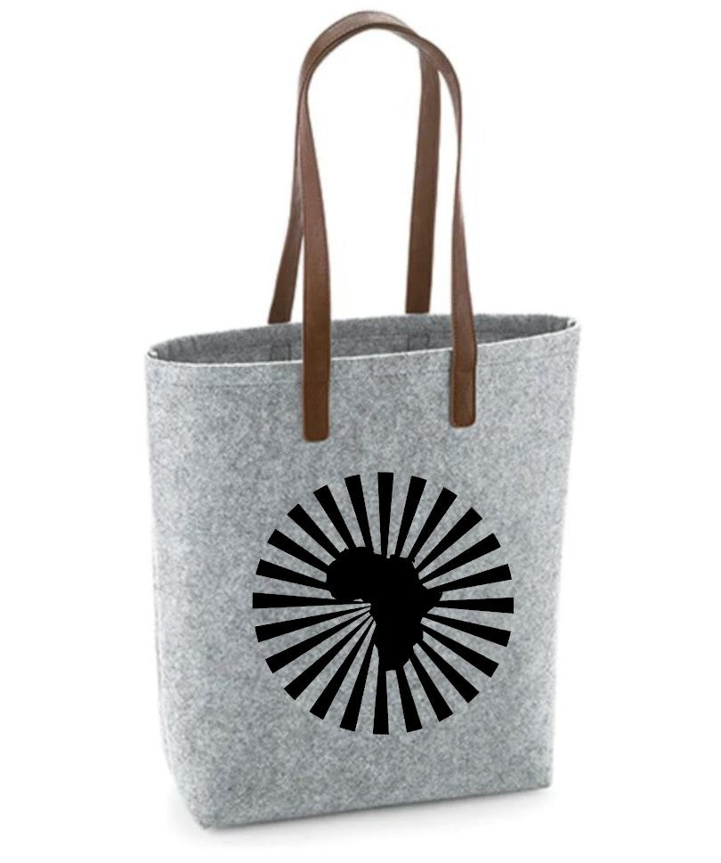 Africa- Felt Bag With Leather Handles