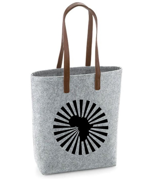 Africa- Felt Bag With Leather Handles