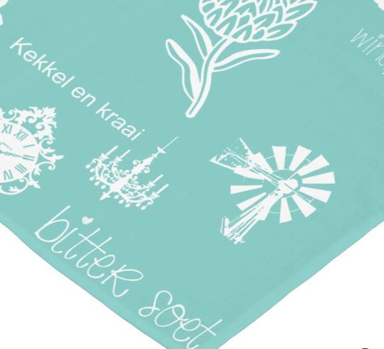 Afrikaans Mint Green Table Runner