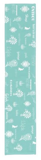 Afrikaans Mint Green Table Runner