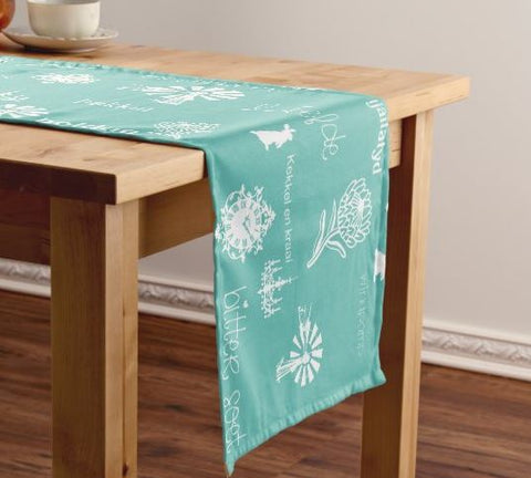 Afrikaans Mint Green Table Runner