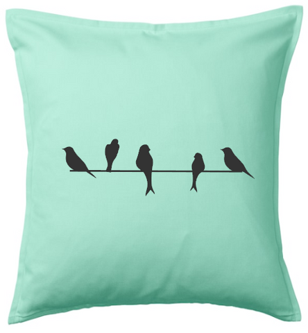 Birds on Telephone Line Cushion Cover