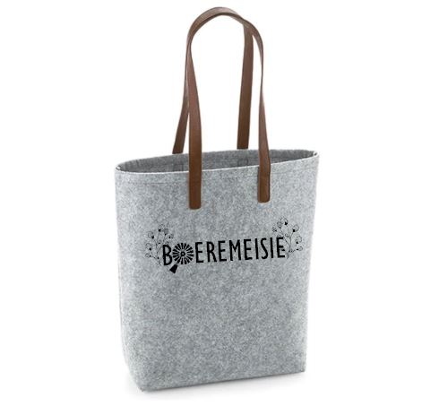 Boeremeisie - Felt Bag With Leather Handles