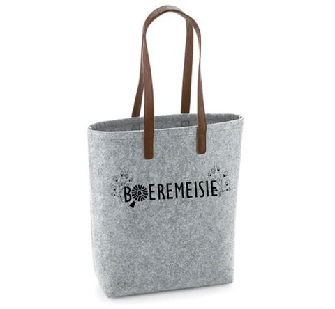 Boeremeisie - Felt Bag With Leather Handles