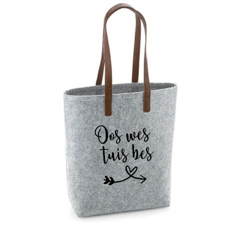 Oos Wes Tuis Bes - Felt Bag With Leather Handles