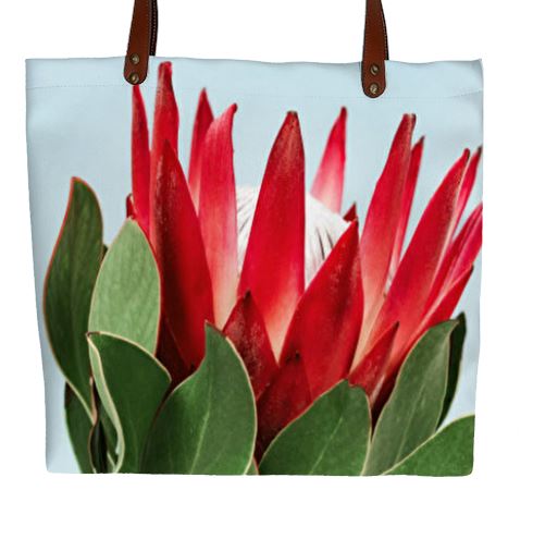 King Protea Handbag With Blue Background (Tote)