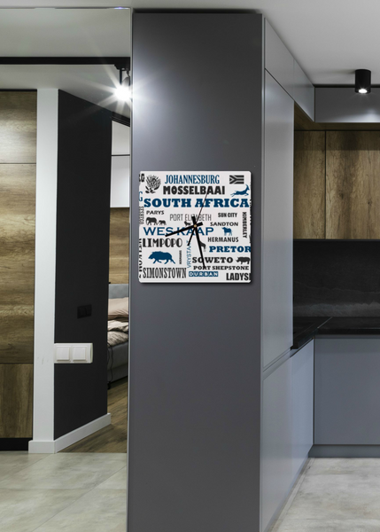 South African Cities, Provinces Names Wall Clock