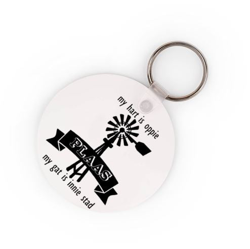 My Hart Is Oppie PLAAS, My Gat Is Innie Stad Keyring - Available In 3 Shapes