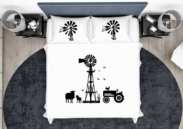 Farm and Windmill Bedcover