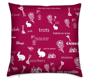 Afrikaans Maroon Cushion Cover