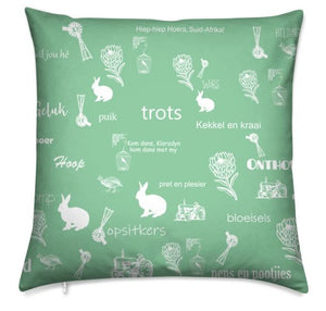 Afrikaans Mint Green Cushion Cover