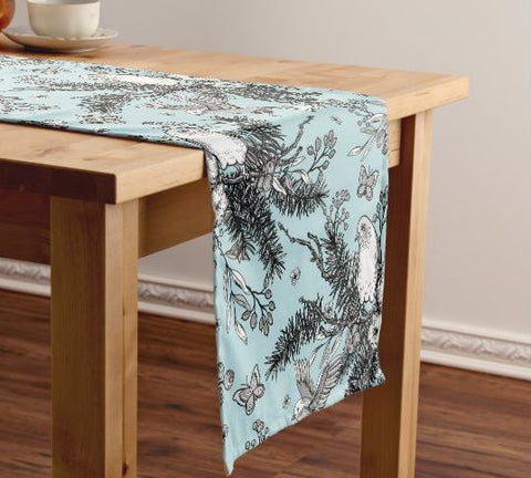 Birds With Blue Background Table Runner