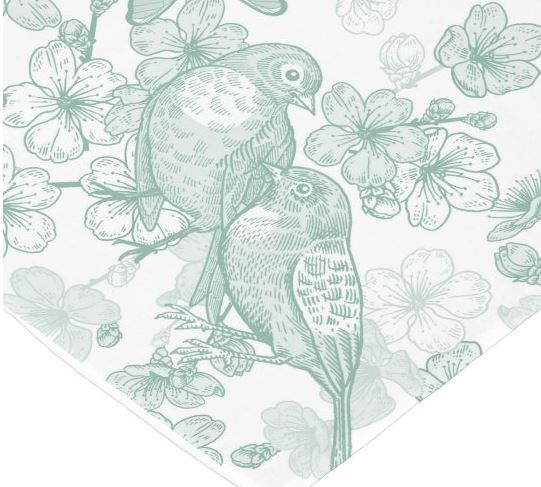 Birds - Mint Green Table Runner