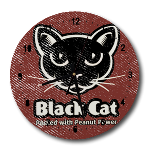 Black Cat Clock Round