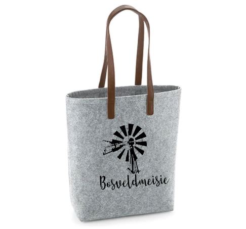 Bosveldmeisie - Felt Bag With Leather Handles