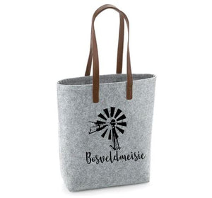 Bosveldmeisie - Felt Bag With Leather Handles