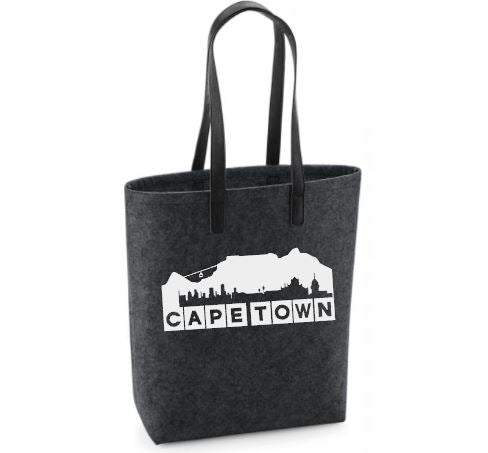 Cape Town- Felt Bag With Leather Handles