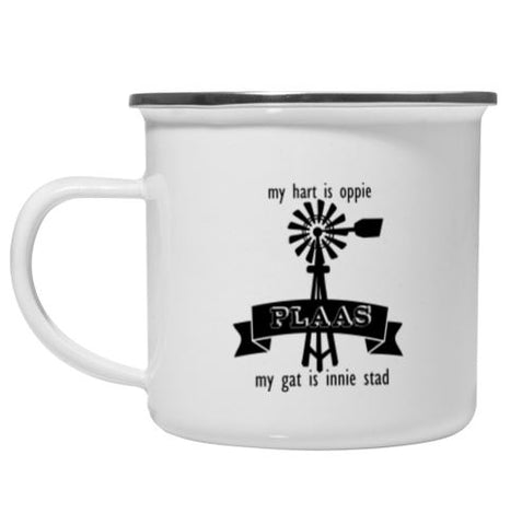 My Hart Is Oppie Plaas, My Gat Is Inni Stad - Vintage Mug