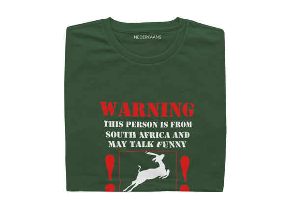 Warning This Person Is From South Africa And May Talk Funny - Mens Shirt