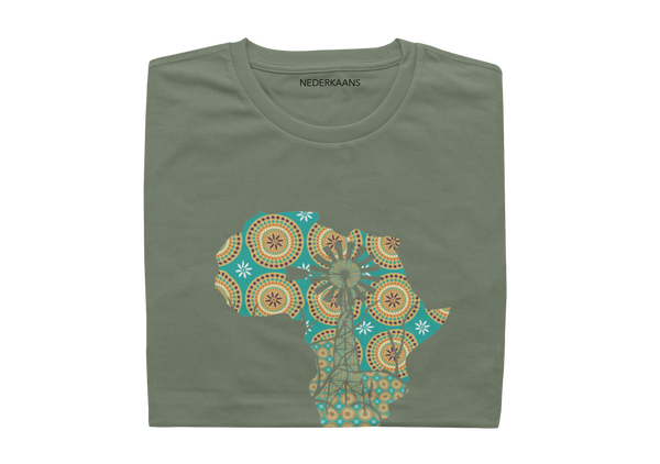 Windmill Design With Shweshwe Print - Ladies Shirt