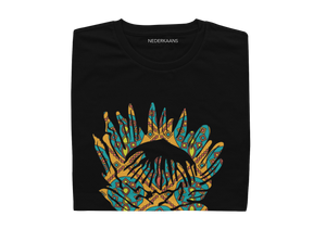 Protea Design With Shweshwe Print - Ladies Shirt