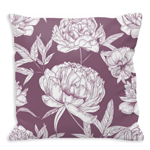 Tender Peony Flowers Cushion Cover