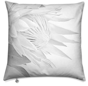 Grey White Protea Cushion Cover