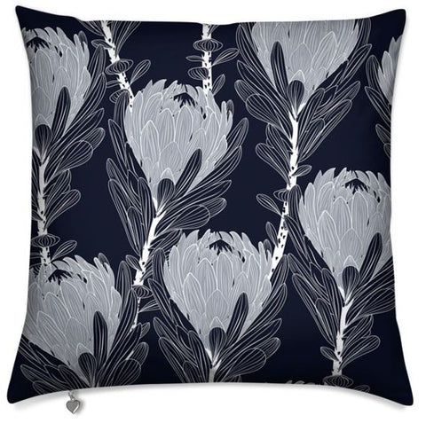 Black Proteas Cushion Cover