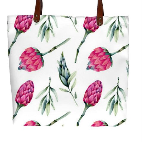 Pink Protea Design Handbag  (Tote)