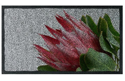 Pretty Pink Protea Doormat - Black