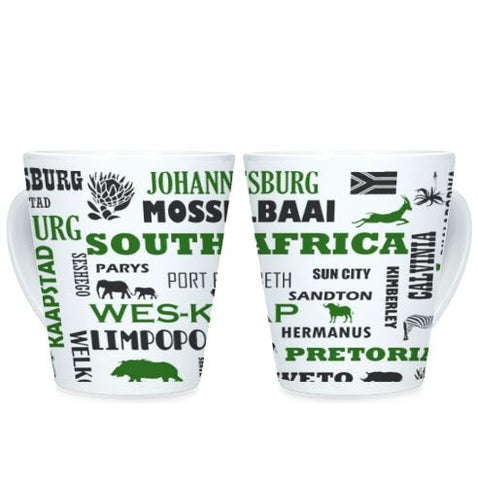 South African Cities/Provinces - Green- Conical Mug (1 Mug)