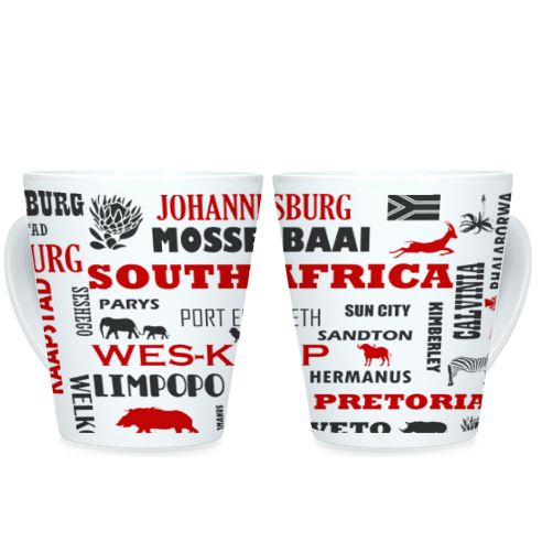 South African Cities/Provinces - Red - Conical Mug (1 Mug)