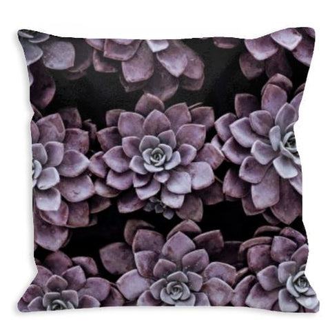 Purple Succulent Cushion Cover
