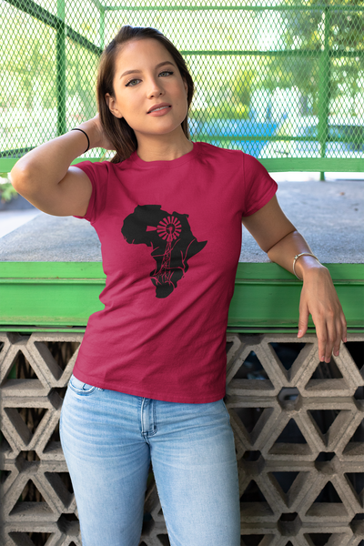 Africa With Windmill - Ladies Shirt