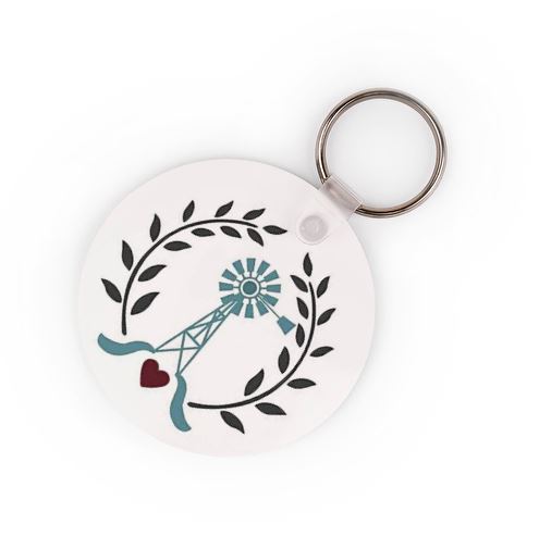 Windmill With Hearts Keyring - Available In 3 Shapes