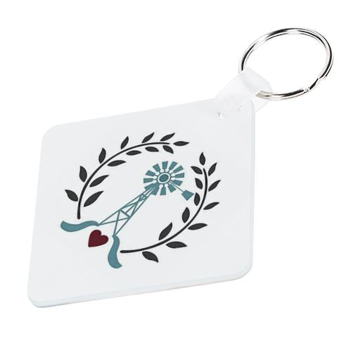 Windmill With Hearts Keyring - Available In 3 Shapes
